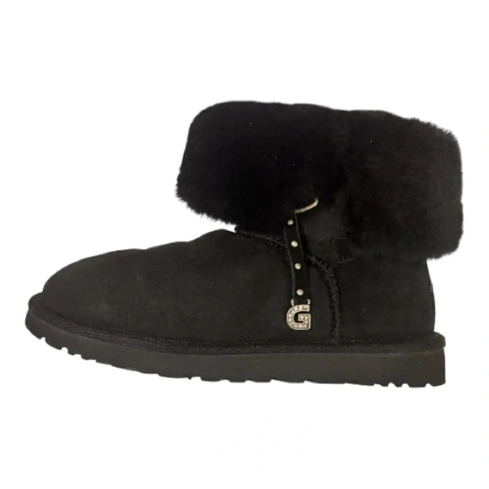 UGG Azalea Boots Black with UGG Silver Rhinestone Bling Letters size 9 - Picture 8 of 11